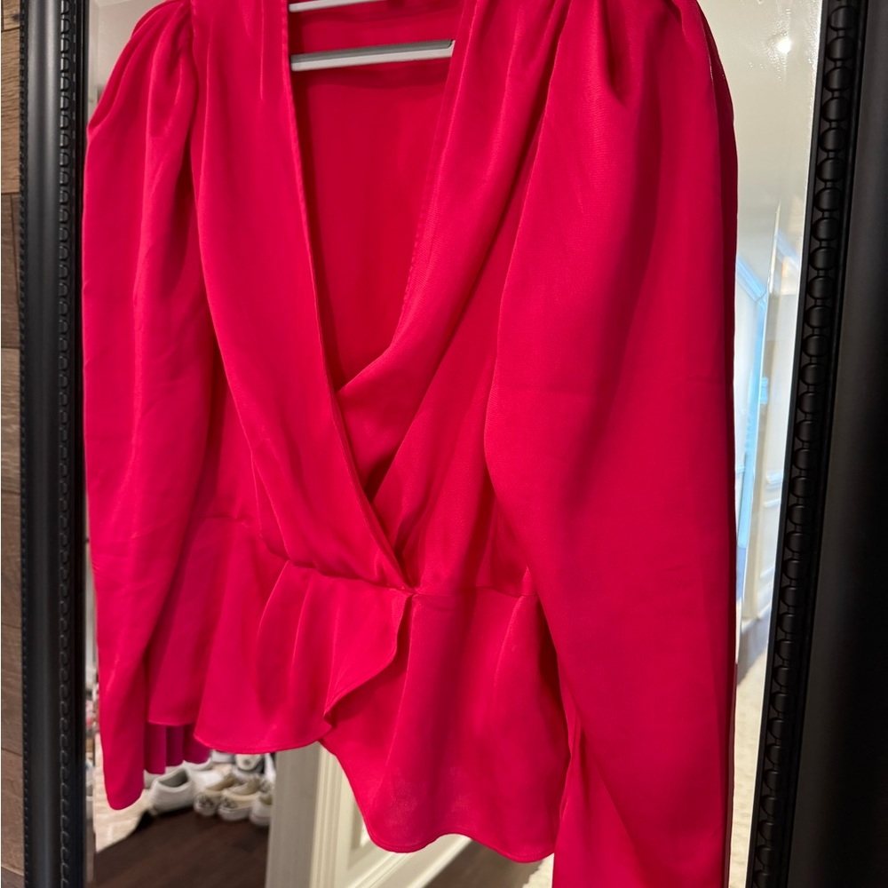 Hot pink satin shirt
